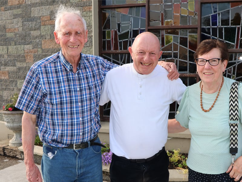 Michael and Helen, Dromkeen with Fr John Keane