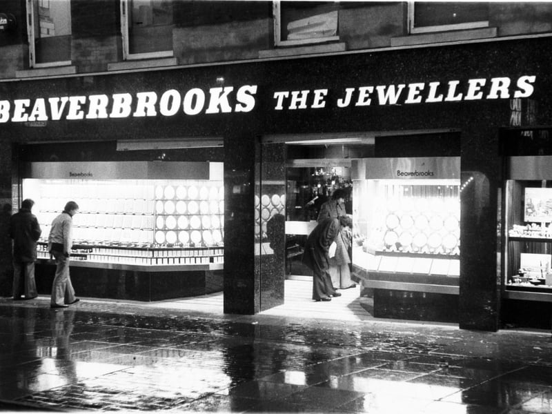 Beaverbrooks jewellers pictured in November 1975.