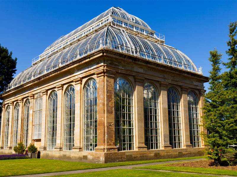 Edinburgh's Royal Botanic Garden gets plenty of sun for their extensive collection of plants - an average of 120.76 hours each month.