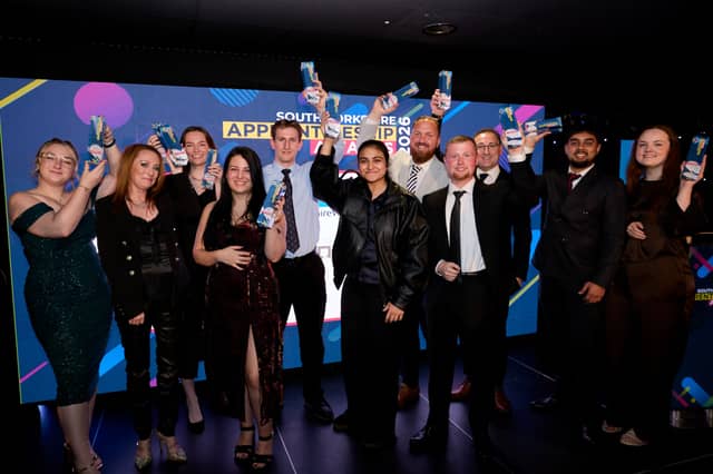Winners celebrating at the South Yorkshire Apprenticeship Awards 2026.