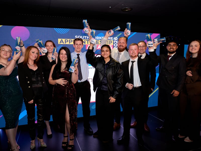 Winners celebrating at the South Yorkshire Apprenticeship Awards 2026.