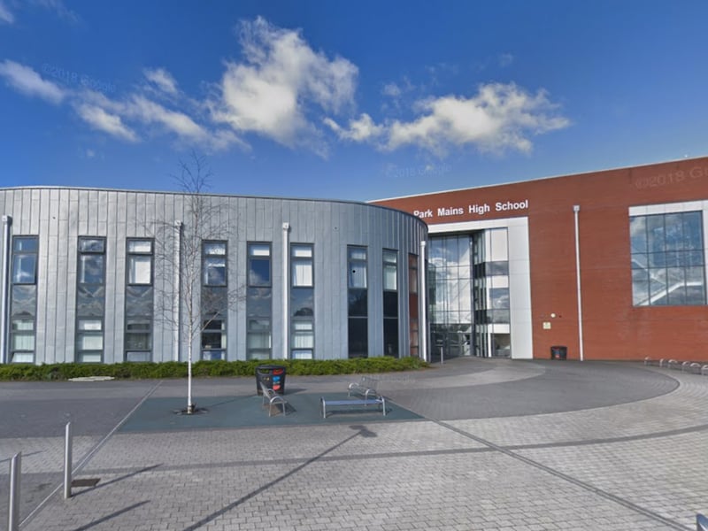 Park Mains High School is the third best performing secondary in Renfrewshire for exam results - with 50 per cent of pupils achieving at least five Highers. Of the school roll of 1,534 pupils, 1.4 per cent are from 'deprived' families.