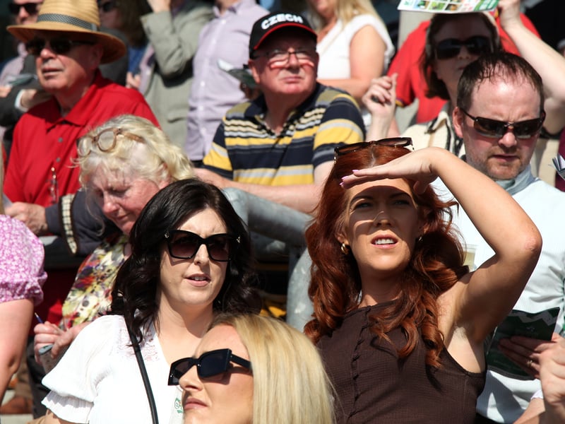 Pictured is a crowd gathered at Ballinrobe races