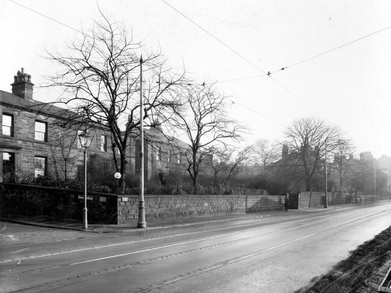 Headingley Lane at the junction with Grosvenor Road pictured in November 1937.