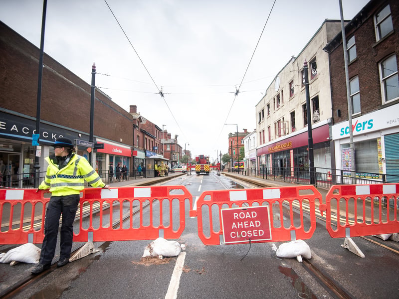 Aftermath of fire at former M&S store on Lord St in Fleetwood