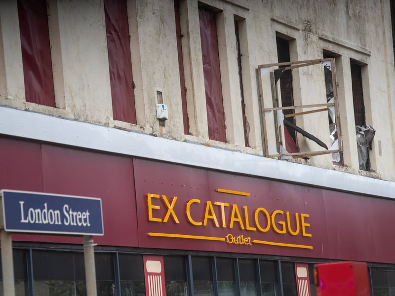 Aftermath of fire at former M&S store on Lord St in Fleetwood