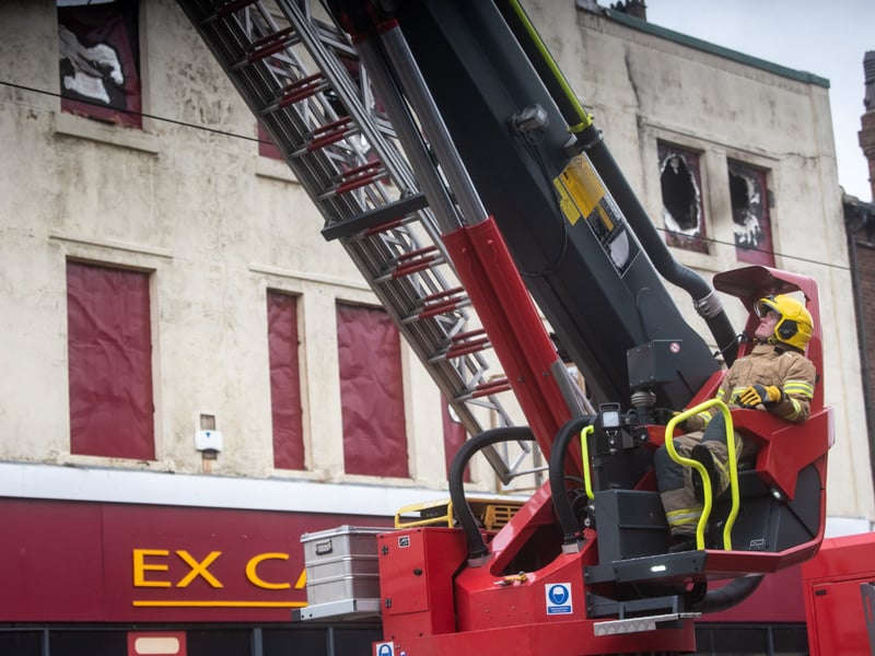 Aftermath of fire at former M&S store on Lord St in Fleetwood