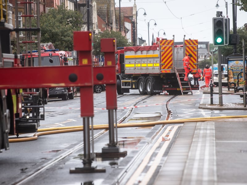 Aftermath of fire at former M&S store on Lord St in Fleetwood