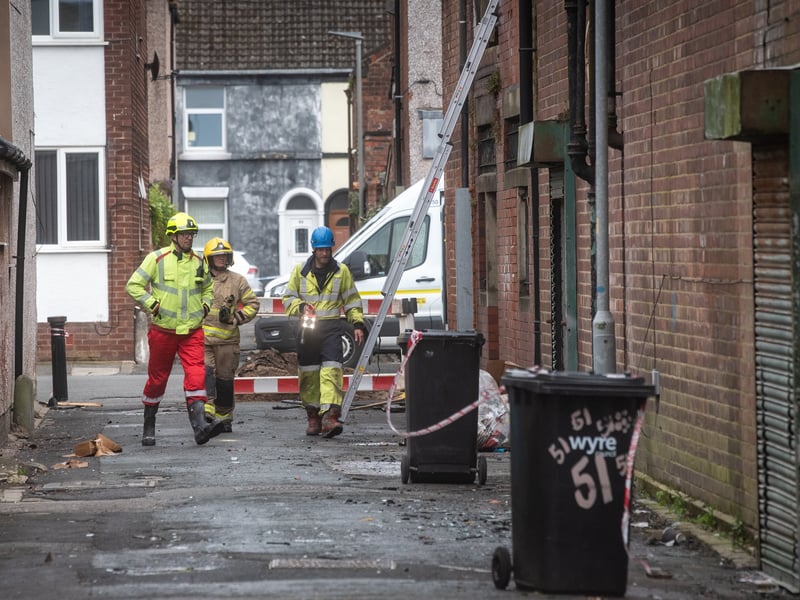 Aftermath of fire at former M&S store on Lord St in Fleetwood