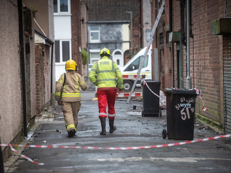 Aftermath of fire at former M&S store on Lord St in Fleetwood
