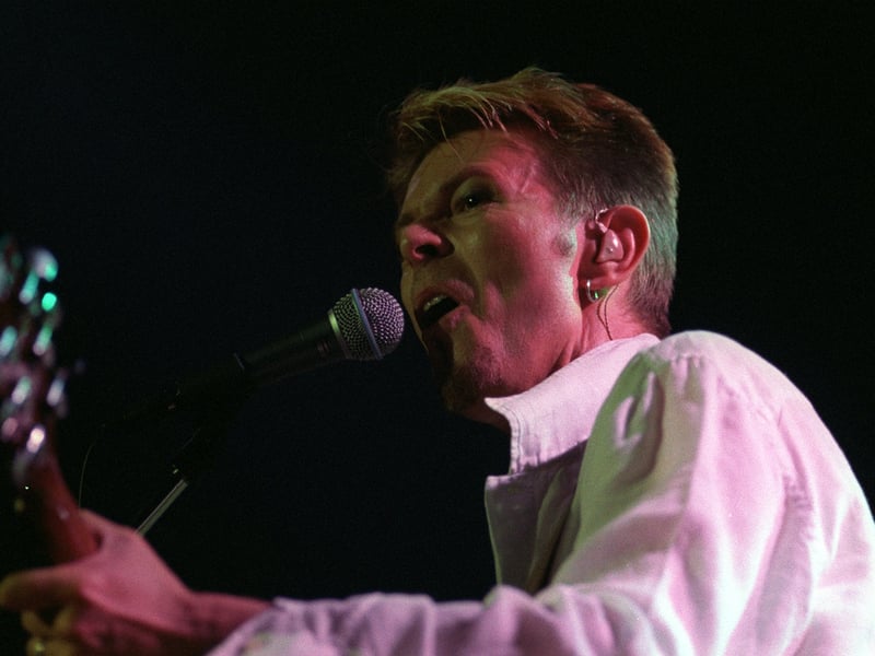 David Bowie on stage at the Town and Country Club.