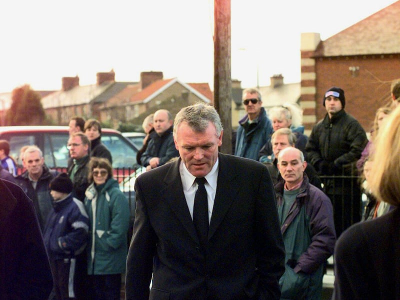 Eddie Gray at Billy Bremner's funeral.