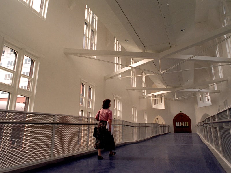 The  link corridor from Leeds General Infirmary to the new £90 million wing.
