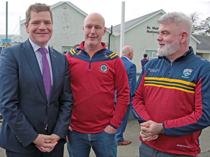 Minister Burke with Tomás O'Rourke, Mark Shanahan