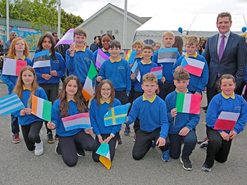 Minister Burke with St Matthews Students