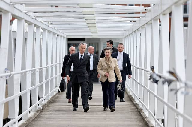 Princess Anne, Princess Royal during a visit to Tall Ships Youth Trust at Gunwharf Quays Marina on June 04, 2026 in Portsmouth. (Photo by Chris Jackson/Getty Images for Tall Ships Youth Trust)