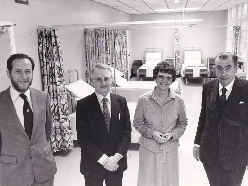 A new £20,000 day unit built with money raised by Chapel Allerton Hospital's League of Friends was officially opened in April 1981. Pictured at the opening, from left, are Stephen Farey, hospital administrator; Ken Yoxall, chairman of the League of Friends; nursing officer Katherine Dye and Noel Capindale, chairman of Leeds Area Health Authority.