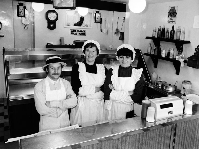 Sandy Way Fish Shop, Leeds, owned by Madeline Whitehead, in August 1983