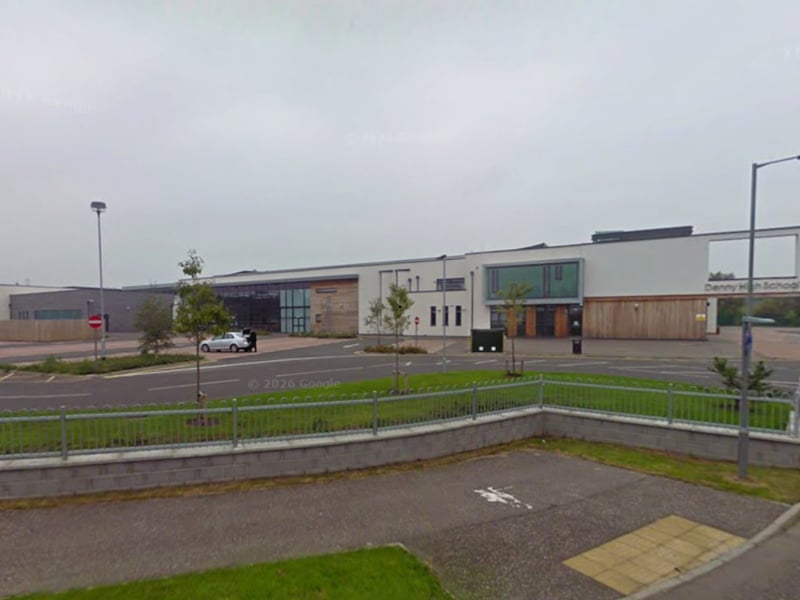 Completing our list is Denny High School, where 28 per cent of pupils leave with at least five Highers under their belts. 12 per cent of the school's 1,397 pupils come from 'deprived' families.
