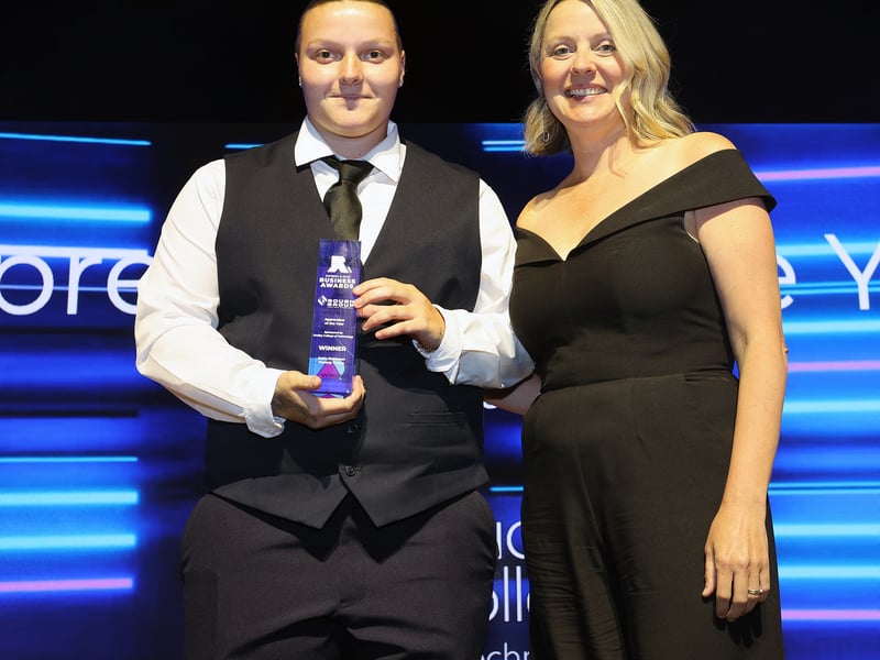 Apprentice of the Year winner Katie Robinson, of Doocey Group, with Diana Martin, CEO of Dudley College