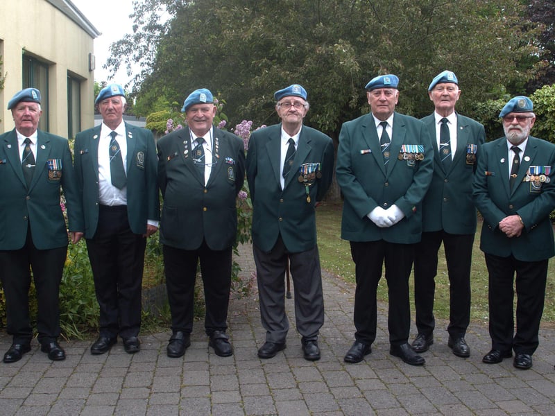 IUNVA members who formed a guard of honour to welcomed President Catherine Connolly to Clonmel Community Resource Centre