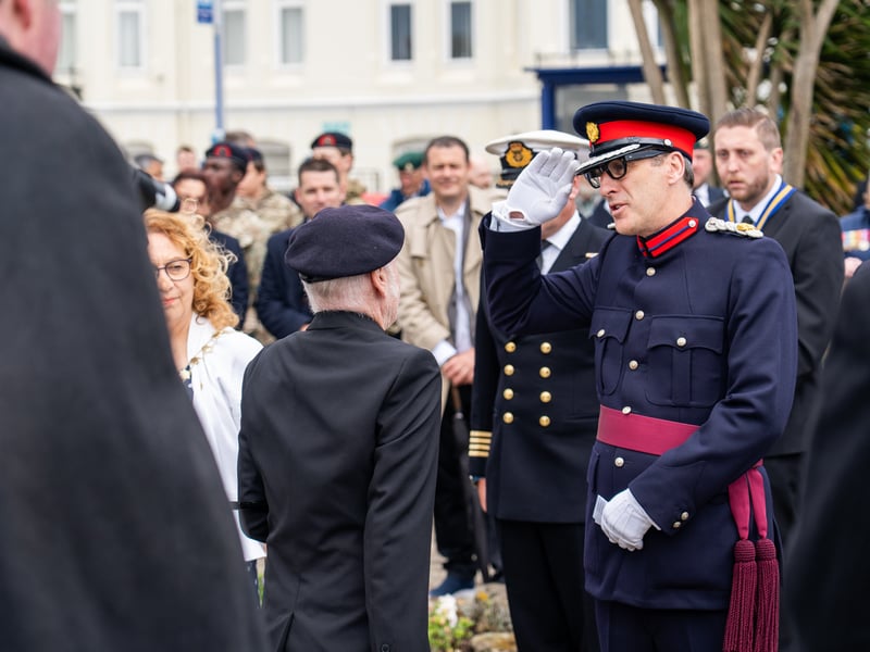 D Day Memorial Service at the D Day memorial Stone in Southsea. The Hon Hugo Cubitt Deputy Lieutenant.  Pictured by Alec Chapman