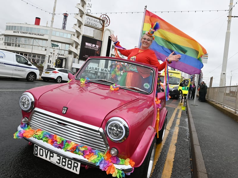 Beep beep! One of the colourful cars taking part in Saturday's parade.