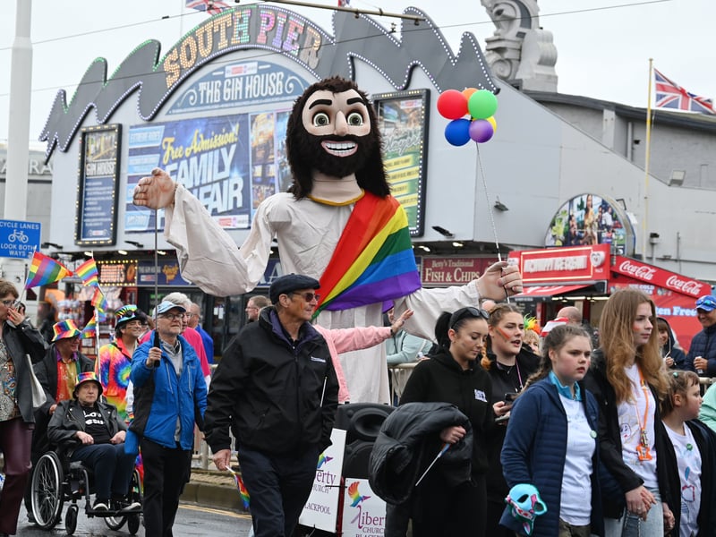 A colourful scene on the promenade at the Blackpool Pride Parade 2026.