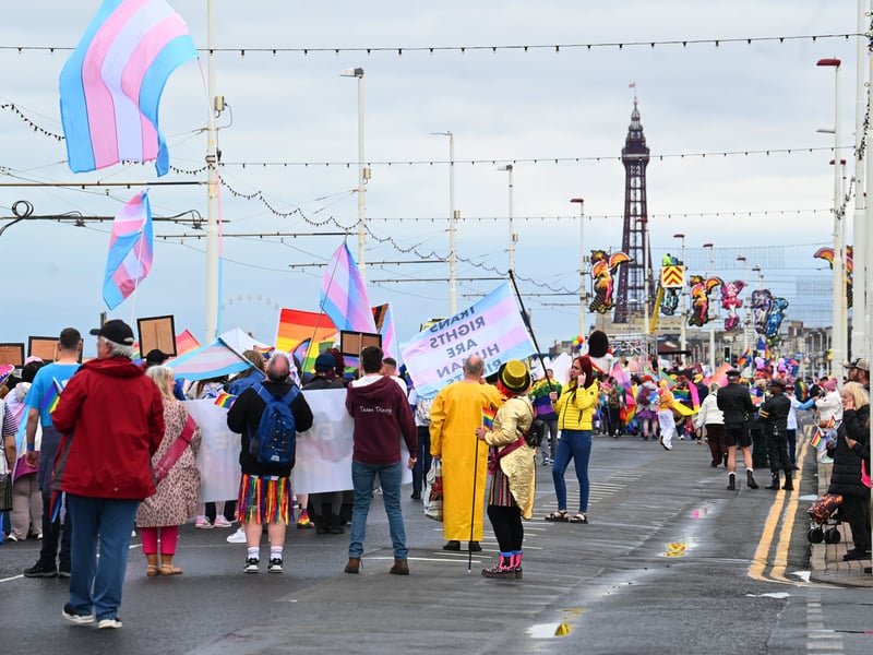A colourful scene on the promenade at the Blackpool Pride Parade 2026.