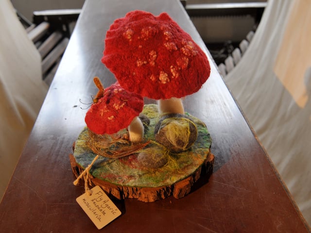 The International Felt Makers Association work on display at the museum.