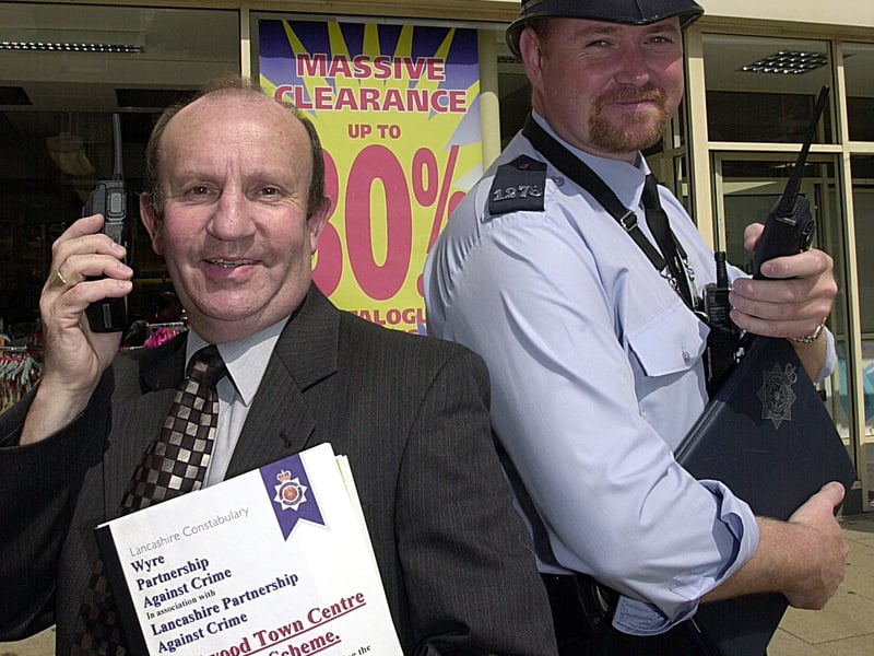 It was also a Littlewoods Discount Store for a while. Manager Peter Tebbs and PC Paul Clarke at the launch of the shop watch radio link in Fleetwood  