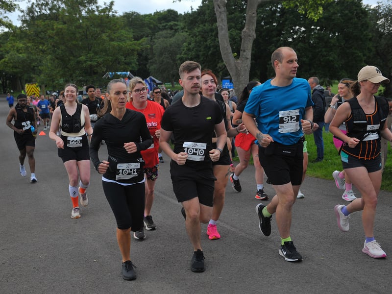 The half marathon runners set off