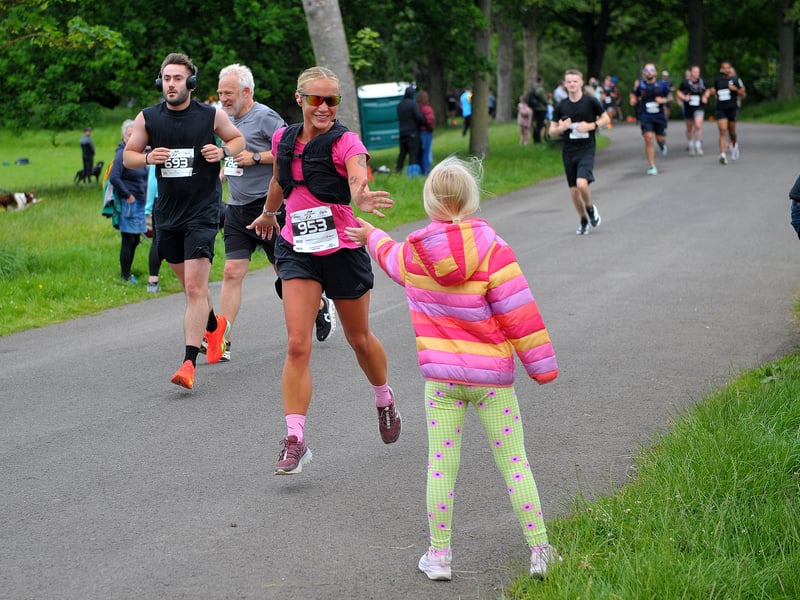 Spectators were there to offer encouragement to the runners.