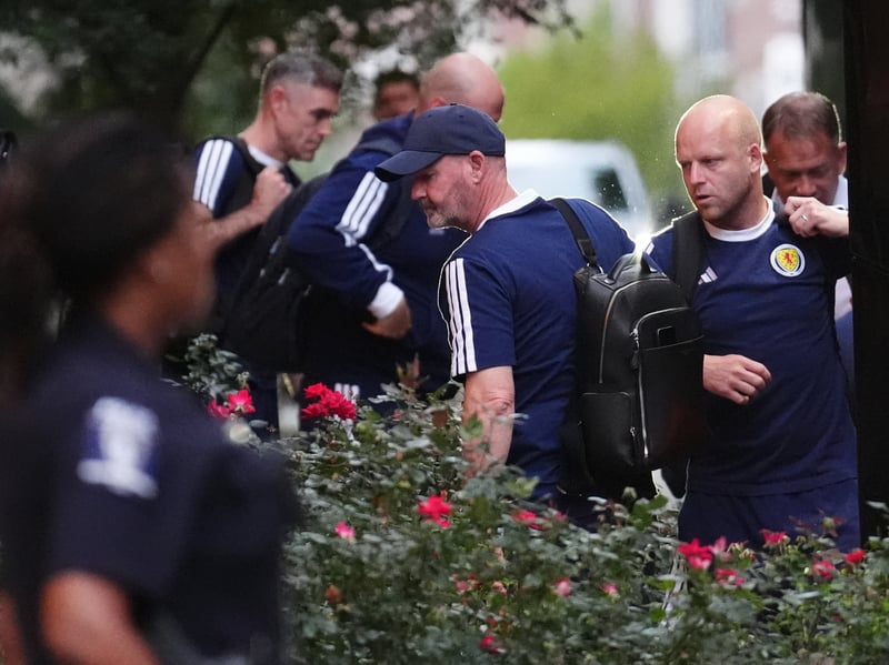 Scotland manager Steve Clarke arriving at the team hotel in Charlotte, North Carolina ahead of the World Cup. 