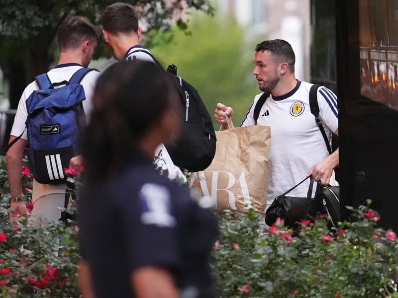 Scotland's John McGinn arriving at the team hotel in Charlotte, North Carolina. 