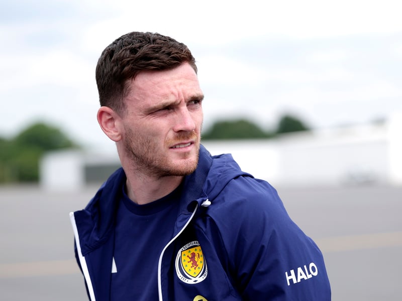 Scotland team captain Andrew Robertson arrives at Charlotte Douglas International Airport on June 7 ahead of the FIFA World Cup 2026.