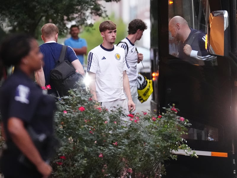 Scotland's Tyler Fletcher arriving at the team hotel in Charlotte, USA.