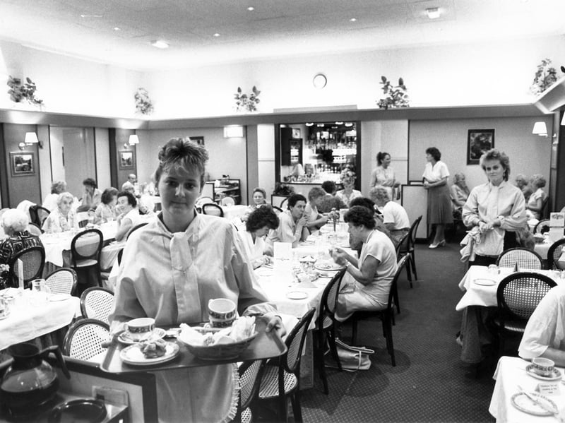 Inside Tuckwoods Restaurant, on Surrey Street, Sheffield, in 1989