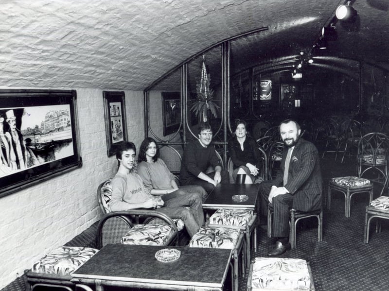 Inside Le Metro cellar bar, Sheffield, in November 1981