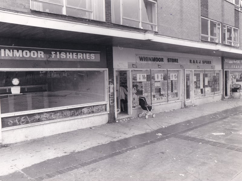 A parade of shops on Langbar Gardens pictured in October 1974.