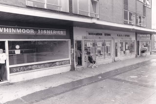 A parade of shops on Langbar Gardens pictured in October 1974.