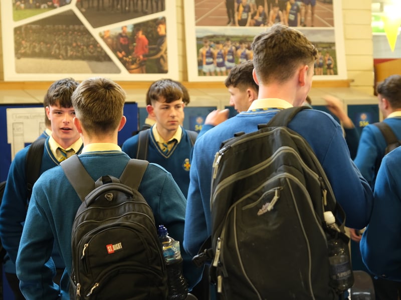 Students preparing to head home after their exam