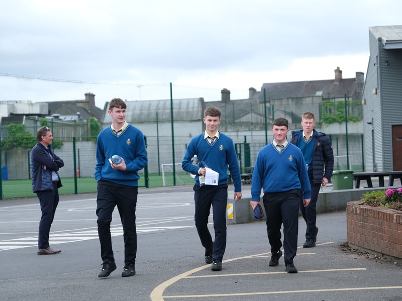 Students leaving the exam hall last Friday