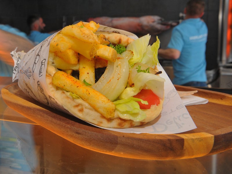 Vegetarian gyro wrap.