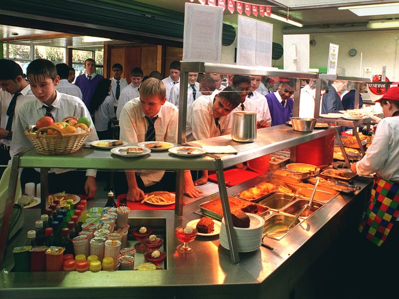 Harlequins canteen at Thornhill High School, Thornhill, Dewsbury, in 1999