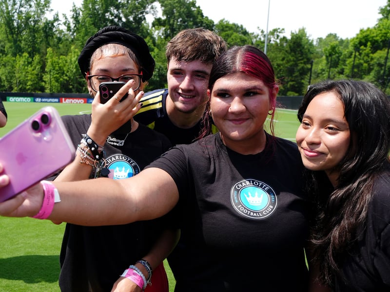 During a break from training Curtis was one player to take pictures with fans. 
