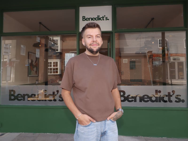 Co-owner Ben Mayle outside Benedict's Brunchbar.