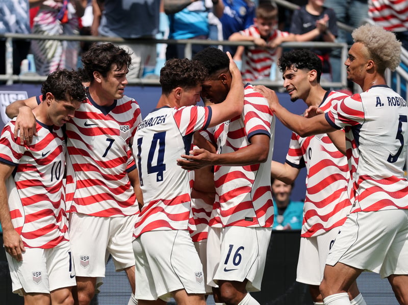 They've caused a few controversies already this summer in their role as co-hosts, and their home kit from Nike in no different. That said, we like it. It's different, akin to the now-iconic USA 94 jersey. We're not sure on the white shorts, but the wavey red flag design is pretty cool.
