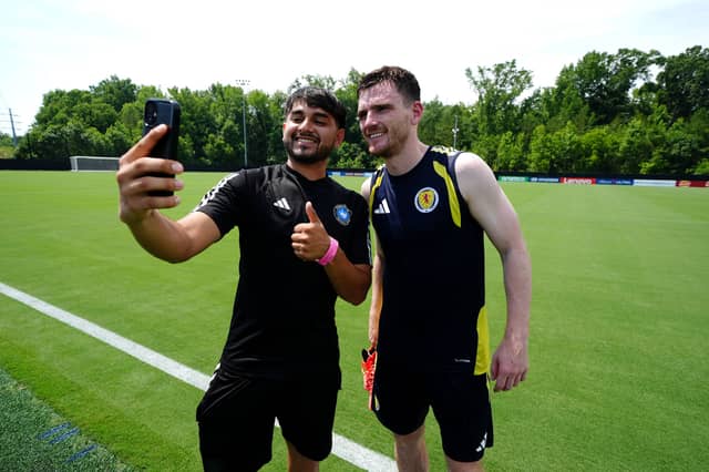 The Scotland team have been making time for pictures in between training.
