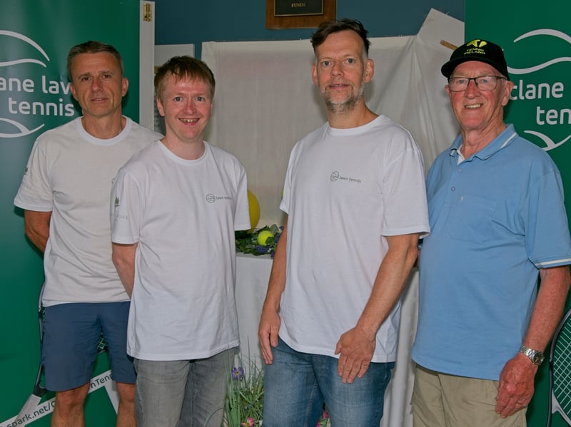 Organising committee members Owen Edward, Ciaran Cullen, Gareth Brogan, Liam Burke, of the Clane Tennis Open 2026 at Clane Tennis Club, Friday 29th May to Monday, June 1